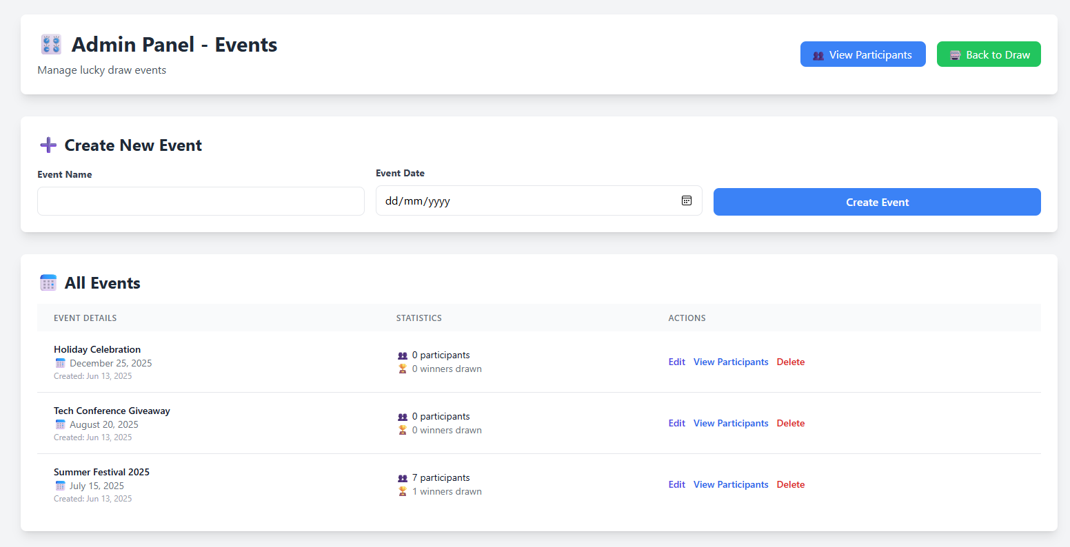 Multi-Event Lucky Draw System