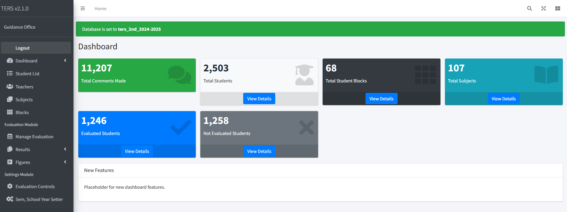 Teacher Evaluation System for a Senior High School
